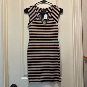Monteau Size Large Stripped Dress with Lace back